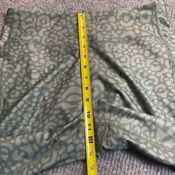 Tek Gear 7/8 Leggings High Rise Women Size XL Ultra Stretch Green Leopard NEW - Picture 8 of 9